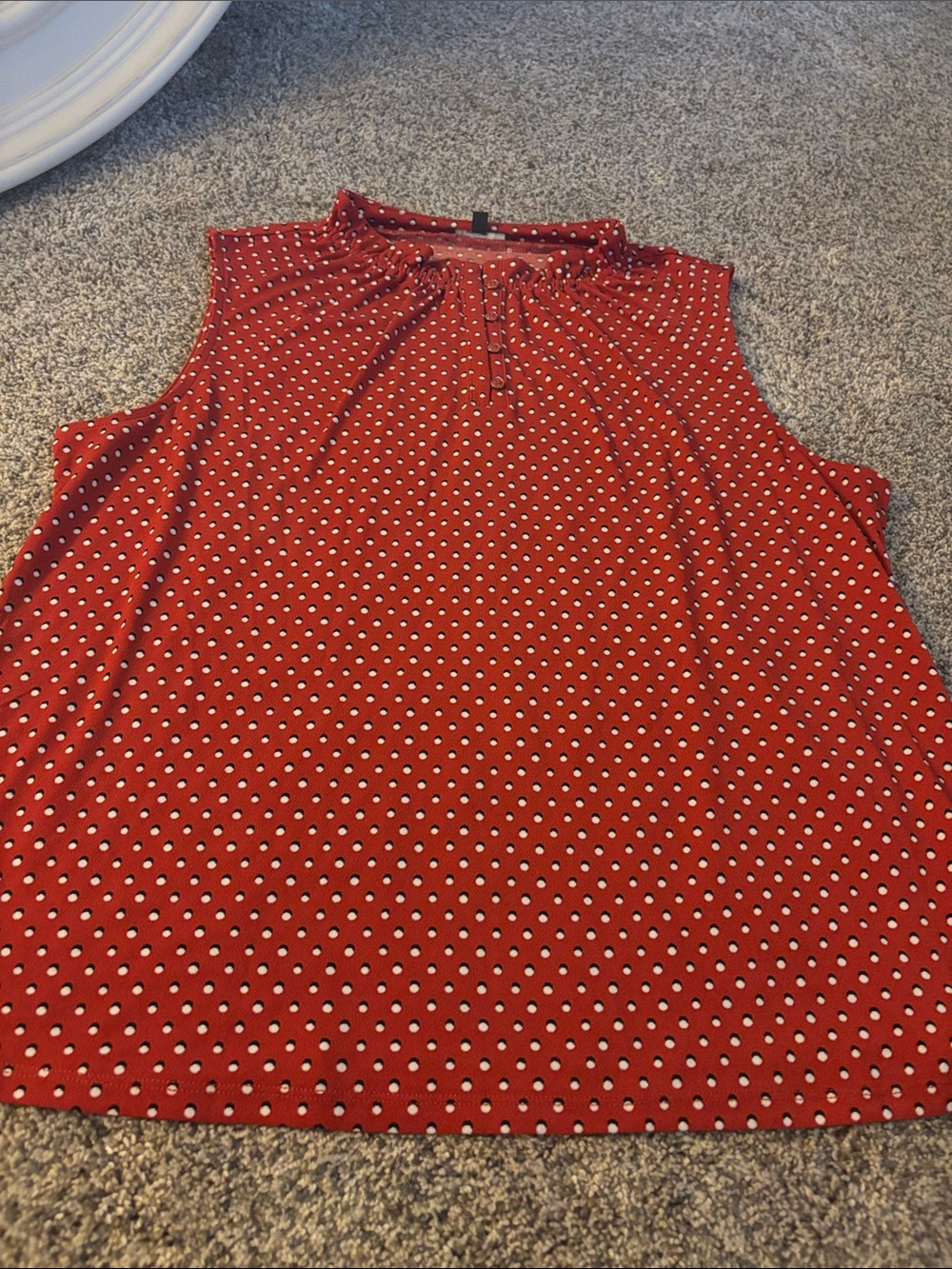 Adrianna Papell Red Polka Dot Sleeveless Camisole